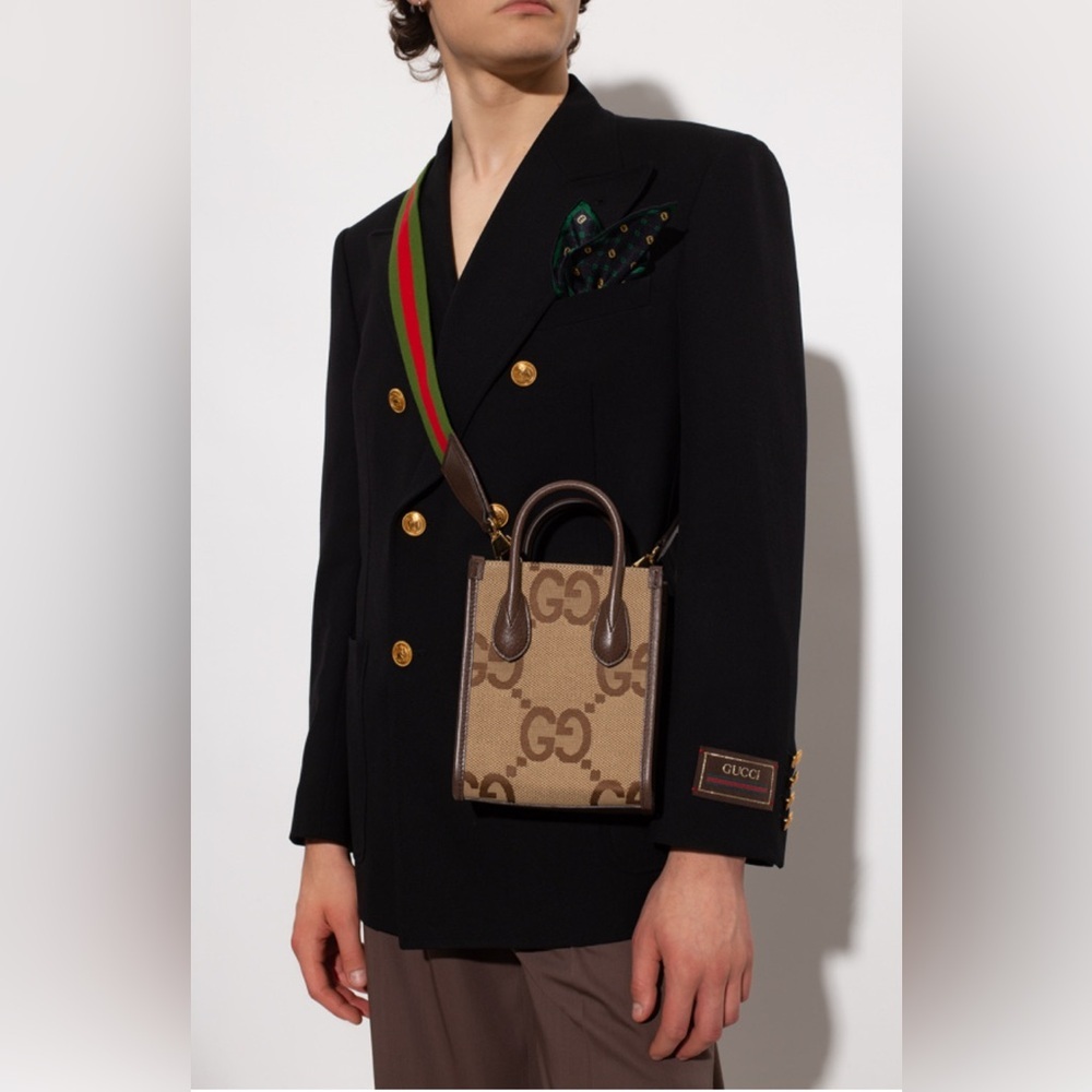 SOLD ❤️NWT💚 Gucci Jumbo GG Mini Tote with Strap - Brown Crossbody & Shoulder Bag - Picture 6 of 12